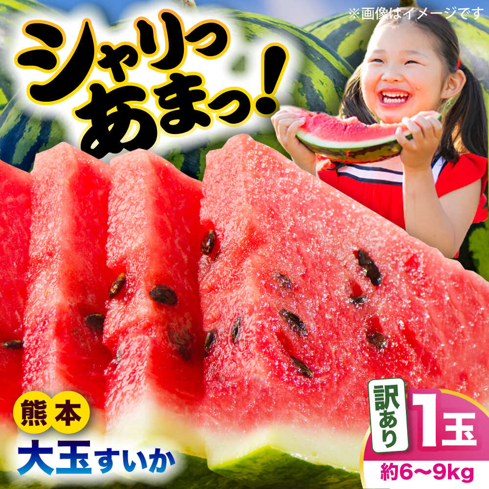 【ふるさと納税】【2026年発送分先行予約 数量限定】【訳あり】大玉すいか 1玉 約6kg～9kg 熊本 スイカ 西瓜 大玉 フルーツ 果物 甘い シャリシャリ スイカ おおだますいか 熊本県産 合志市 送料無料 【株式会社 Foody’s】[AYAT007]