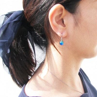 長七屋のケラマブルーピアス　KP-3　証明書付き【1725059】