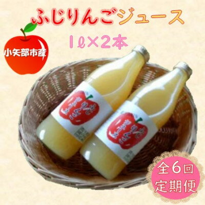 【ふるさと納税】【2ヵ月毎定期便】丸ごとサンふじりんごジュース　1L×2本全6回【4058404】