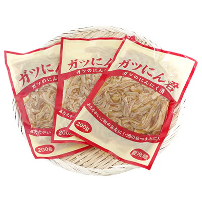 【毎月定期便】ガツにん君　ガツのにんにく漬(200g×3P)P−4zr〈新鮮〉 豚肉定期便全3回【配送不可地域：離島・沖縄県】【4012152】