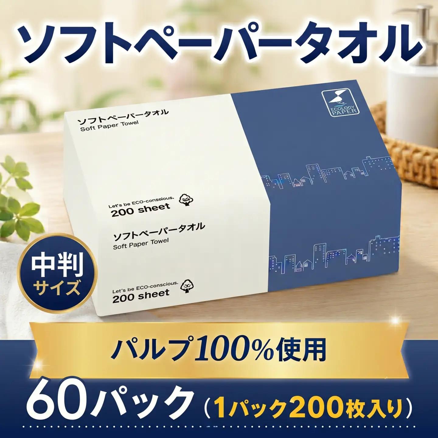 ペーパータオル バージンパルプ 200枚×60パック