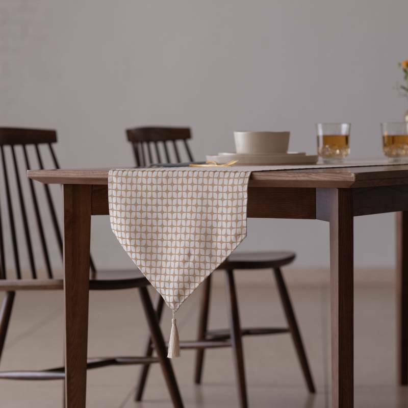 Calm Table runner with tassel／カルム テーブルランナー タッセルつき Mサイズ スノー wsg0034_イメージ2