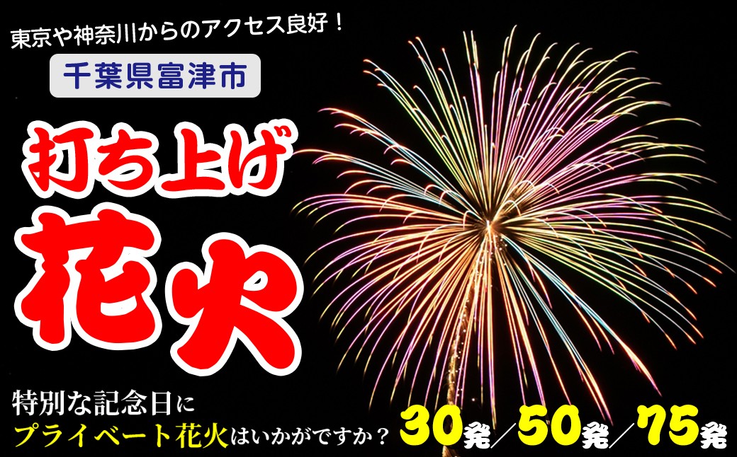 
                  プライベート花火（個人向け打ち上げ花火） 2～4号玉 30発 50発 75発 選べる　花火 プライベート 花火 個人向け 打ち上げ花火 誕生日 記念日 プロポーズ 結婚 結婚記念日 還暦祝い 入学祝い 卒業祝い お祝い サプライズ プレゼント 房総 千葉県 富津市 立石煙火製造所 おすすめ 体験 思い出
                