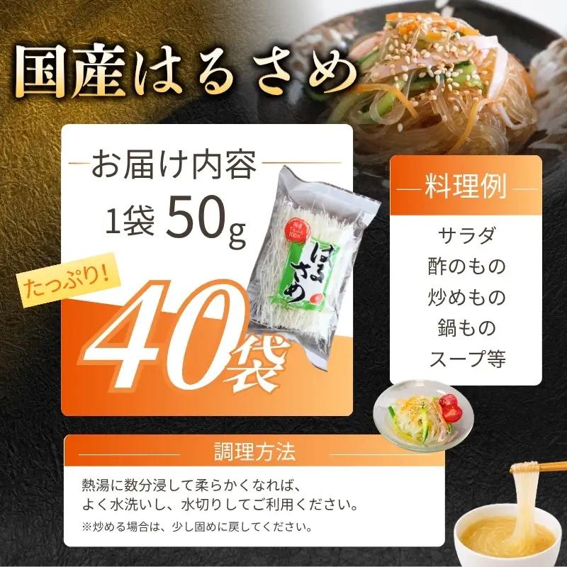 はるさめ 国産はるさめ 50g×40袋入り  小分け 【knms0001】