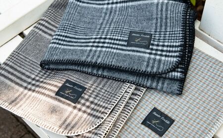 高級ラムウール ブランケット チェックグレー | ブランケット