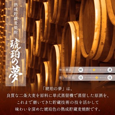 琥珀の夢25度1,800mlパック12本麦焼酎セット F1-3【1166636】