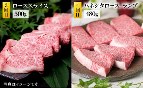 【定期便】 糸島黒毛和牛（博多和牛） 高級部位 セット全9回（月1回） 2人前 4,12kg 糸島ミートデリ工房 [ACA109]
