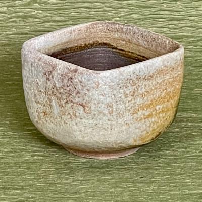ふるさと納税 備前市 日本工芸会正会員　山本竜一作　備前焼　四方酒呑　桐箱入