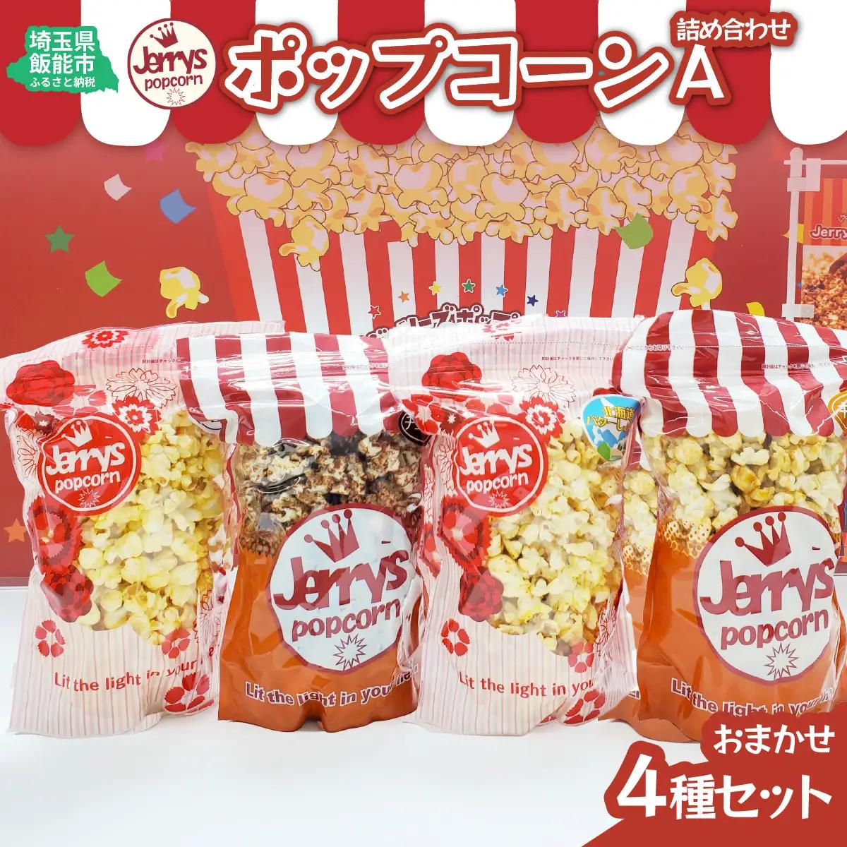 ポップコーン詰め合わせA(おまかせ4種類) お菓子 スナック HNNAB001