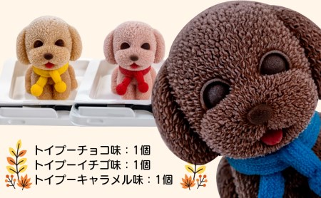 ケーキ トイプードル Cake 3個 セット スイーツ 立体ケーキ チョコ いちご キャラメル かわいい 贈答用