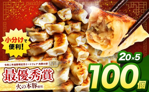 火の本豚餃子 （20個×5パック）100個入 | 熊本県 熊本 くまもと 和水町 なごみ 豚肉 火の本豚 地域ブランド ギョウザ ぎょうざ 20個 5パック 100個 冷凍餃子