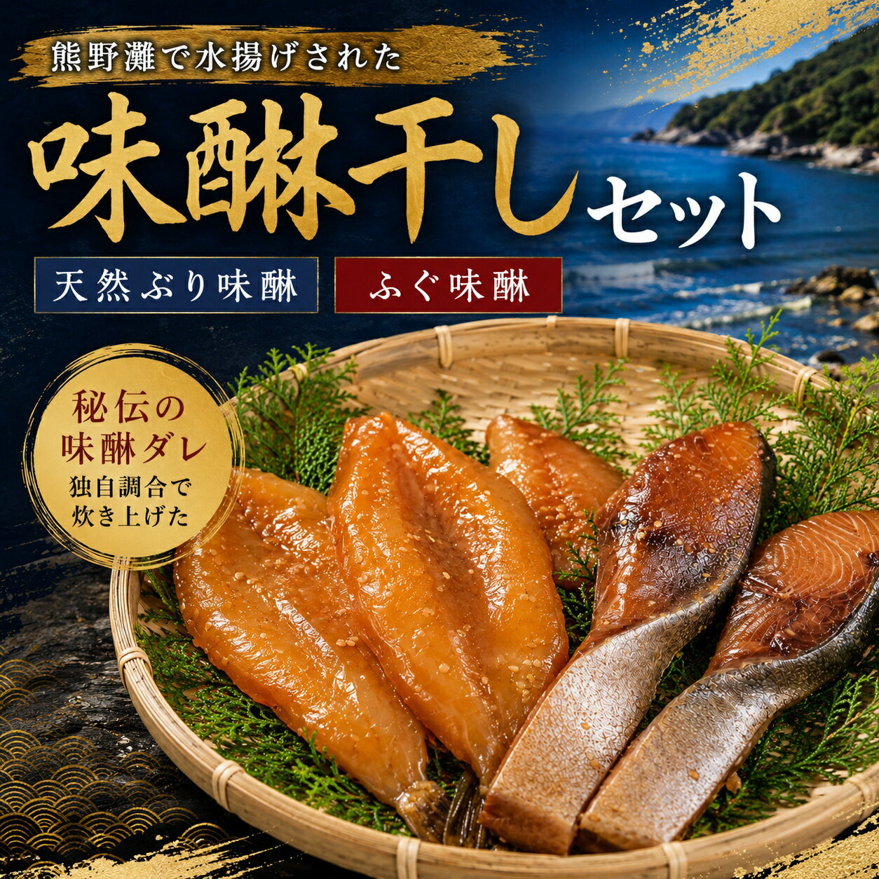【ふるさと納税】熊野灘　味醂干しセット　天然ぶり味醂　ふぐ味醂