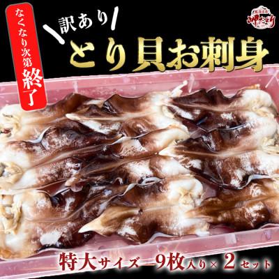 ふるさと納税 南知多町 純国産【見た目訳あり】 トリ貝 刺身 (特大9枚入り) 2セット 貝専門店 岬だより