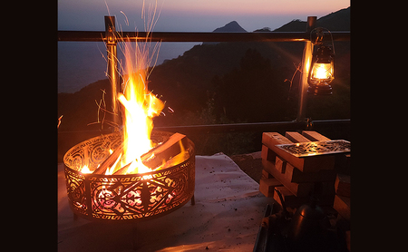 癒しの焚き火台 キルギス民族模様(Mサイズφ350） 