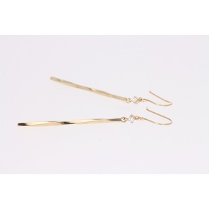 AQ-284　LB-40　 KeriA K10ラボグロウン　ダイヤモンド　ピアス　アクセサリー　ジュエリー　プレゼント　ロングライン　ストレート