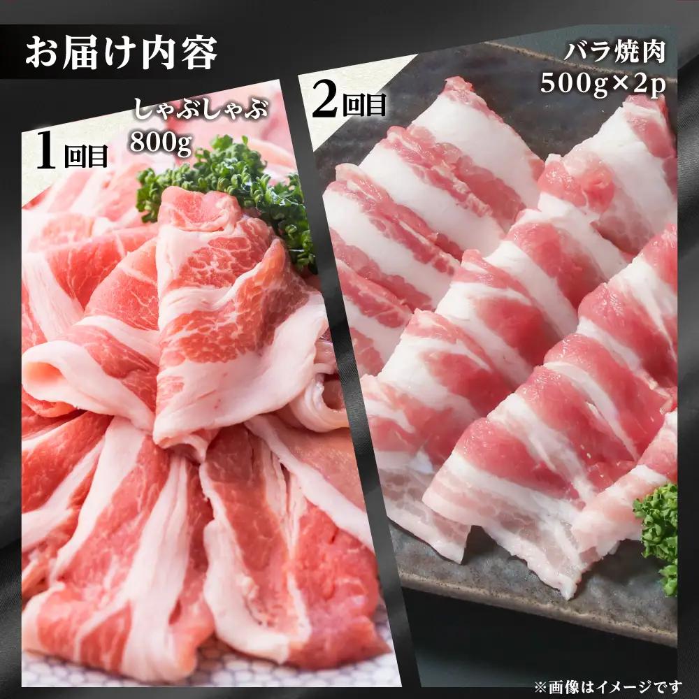 《まるごと定期便》結旨豚 三昧 5回 お届け ロース肉 しゃぶしゃぶ 国産 豚肉 焼肉 バラ 切り落とし スライス カツ とんかつ 食べ比べ 定期便 [S601]