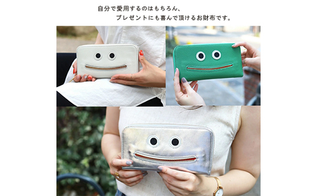 思わず笑顔になってしまうニッコリ長財布 ファッション小物 キャラクター  グリーン