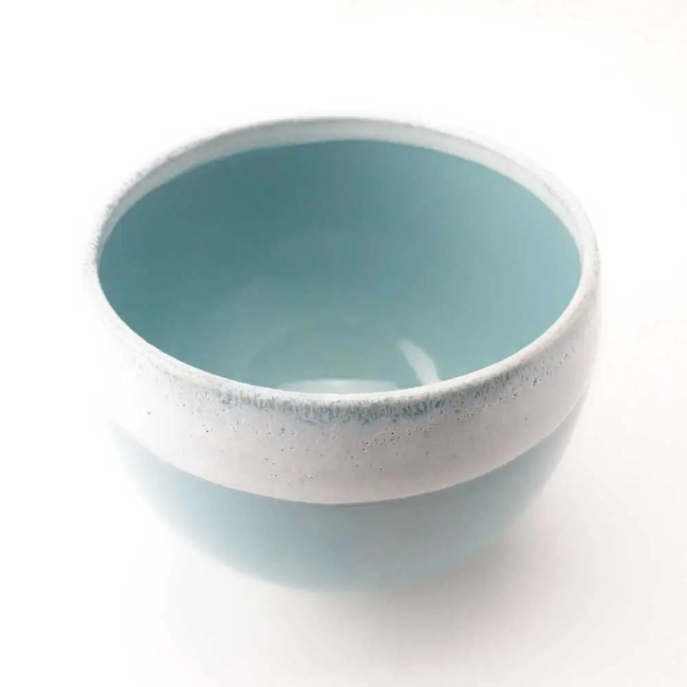 【波佐見焼】Folk Design ラウンドボウル 青釉白唐津流し 1点【玉有】[IE47]