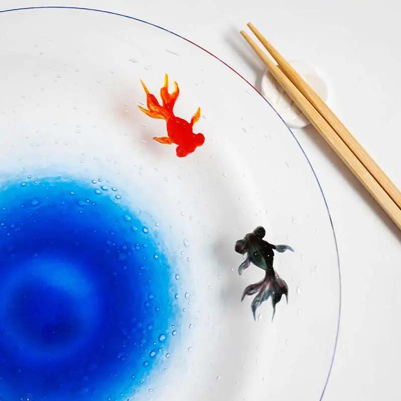 ＜ガラス作家 松尾具美＞大皿「水鞠」硝子 ガラス 大皿 皿 金魚 松尾具美 贈り物 ギフト F6L-1257