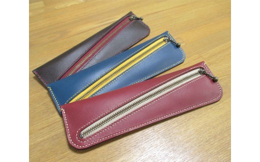 本革 ペンケース | 牛革 レザー レザークラフト クラフト 手縫い 手作り 文房具 筆箱 文具 ステーショナリー ステイショナリーあいろこいろ 埼玉県 狭山市
