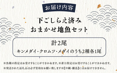 【冬季限定】下ごしらえ済 地魚セット 計2尾 鮮魚 処理済み 下処理済み キンメダイ クロムツ メダイ【長井水産株式会社】[AKAJ032]