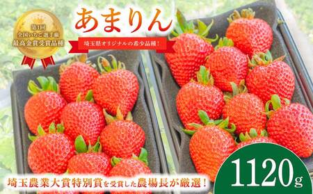 【事前予約】いちご あまりん 1.12kg (280g×4P) 苺 イチゴ ストロベリー 産地直送 ご当地 果物 くだもの フルーツ デザート 食品 冷蔵 げんき農場 埼玉県 羽生市