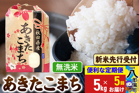 《令和7年産 新米受付》《定期便5ヶ月》あきたこまち 5kg【無洗米】 秋田県産 こまちライン