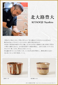 唐津風ぐい呑　作者：北大路　豊大 【0032-072】陶芸 工芸品 陶器 美濃桃山陶 焼き物