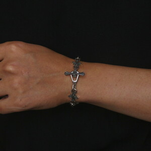 small edge cross bracelet スモール エッジ クロス ブレスレット ｜ 腕輪 シルバー アクセサリー 十字架 モチーフ 925 ブレス ハンドメイド ジュエリー アクセ ファッ