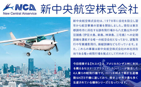 セスナ機遊覧飛行体験 3名 フライトF・G（約30分コース） 新中央航空株式会社《30日以内に出荷予定(土日祝除く)》茨城県 河内町 セスナ 飛行体験