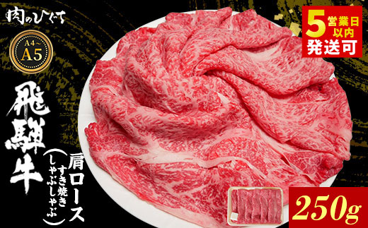 飛騨牛 肩ロース スライス 250g A5 A4 A5等級 A4等級 すき焼き しゃぶしゃぶ 国産 牛 冷凍 和牛 牛肉 カタロース かた ロース 肩ロース 豪華 ギフト 贈答 にく お肉 肉 東白川