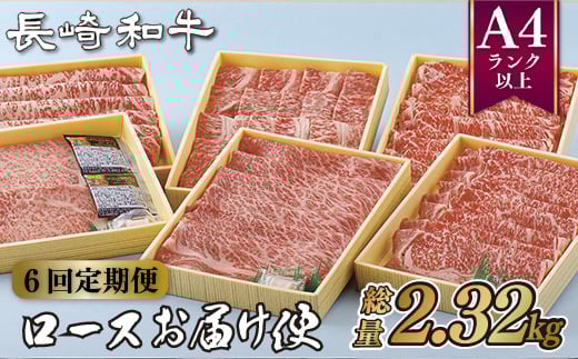 B163p 《定期便》長崎和牛ロースお届け便(6回)