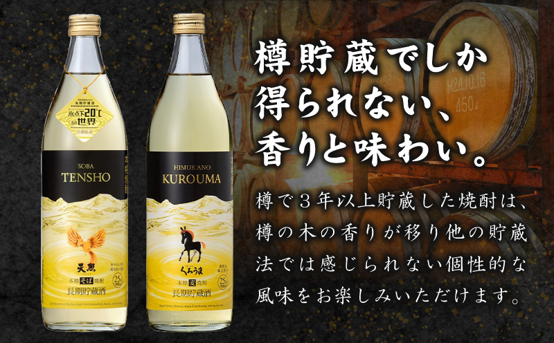 【トンネル長期貯蔵】麦焼酎・そば焼酎　900ml／2本セット | お酒 酒 焼酎 そば焼酎 貯蔵酒 お湯割り 水割り ロック ストレート ギフト 飲み比べセット 焼酎セット セット 詰め合わせ ふるさ