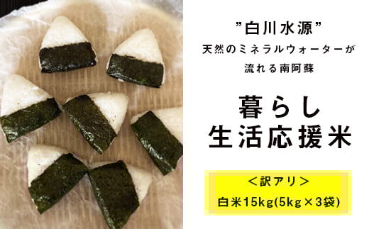 訳あり 緊急支援品 家計応援米 計 15kg（5kg×3袋）精米 白米