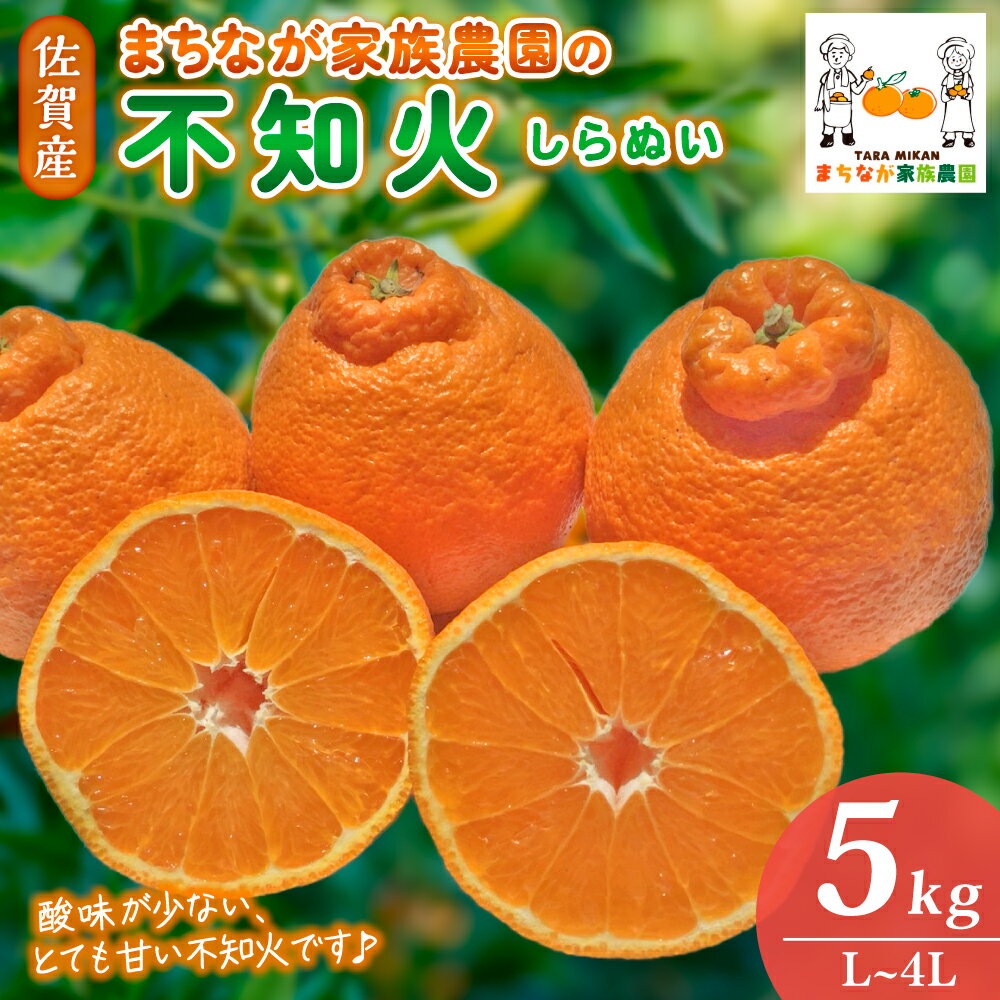 【ふるさと納税】まちなが家族農園の不知火（しらぬい）5kg 【2026年3月下旬～5月下旬まで順次発送予定】 温州みかん 完熟みかん 大玉みかん 不知火 しらぬい デコポン 品種 みかん ミカン 蜜柑 柑橘 甘い 果物 フルーツ 国産 佐賀県 太良町 送料無料 N105x1