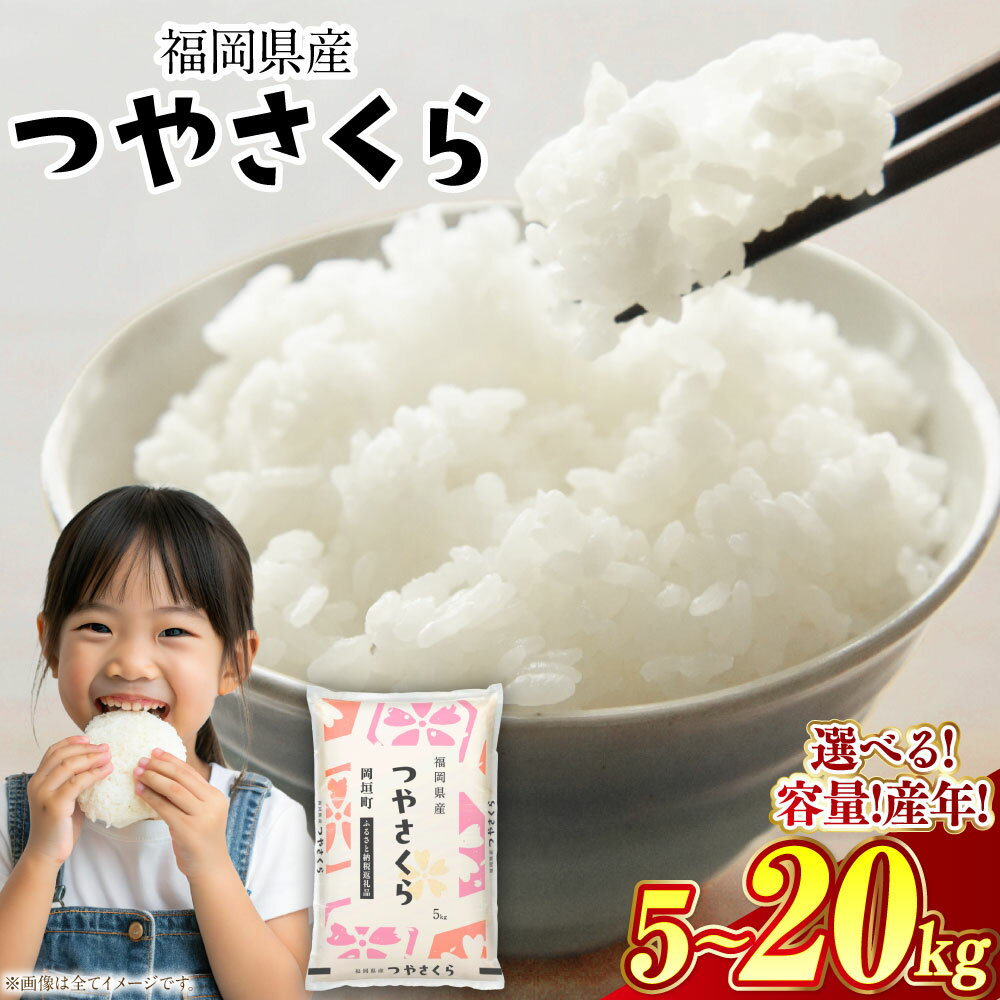 【ふるさと納税】＜選べる内容量・産年＞【R6年産米9月末で受付終了】【令和6年産/7年産】福岡県産つやさくら 5kg/10kg/20kg コメ 米 お米 白米 精米 ご飯 10900円 ～ 51000円 1万900円 ～ 5万1000円 福岡県 岡垣町 送料無料