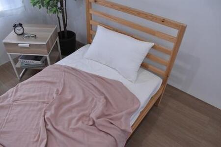 三河木綿　和晒し5重ガーゼケット　大判_ピンク【G0121】