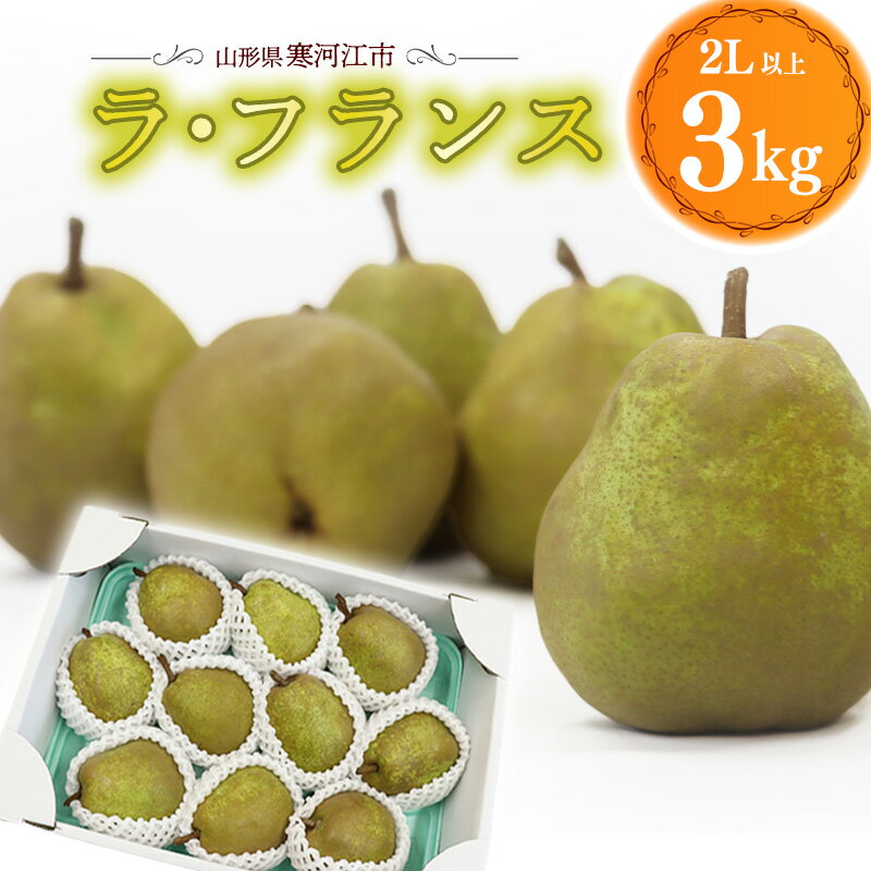 【ふるさと納税】さがえ産の厳選 ラ・フランス 3kg（8〜11玉）2L以上 山形産 【2025年11月上旬頃から12月下旬頃発送予定】 ／ 2025年産 令和7年産 西洋梨 ラフランス 果物 フルーツ 果実 農家直送 お取り寄せ デザート おやつ 秋 冬 特産 東北 山形県