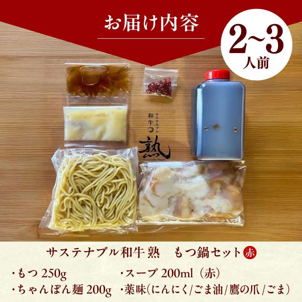 赤のもつ鍋セット 2-3人前 しょうゆ味 [AIAT005] もつ鍋