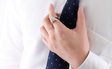 ホワイトトパーズ　K18ボリュームリング【サイズ：10号～18号（1号刻み）】