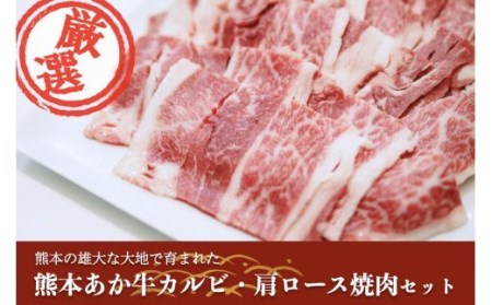 【熊本県産あか牛】カルビ・肩ロース焼肉セット　～阿蘇の自然の宝物～