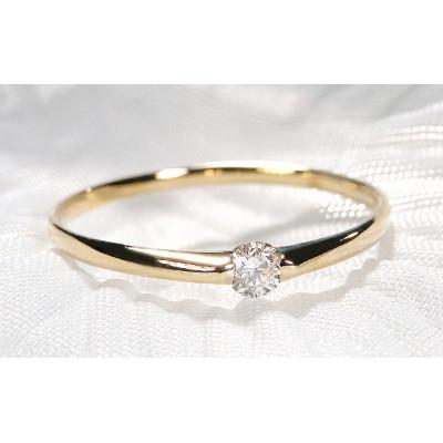 ふるさと納税 昭和町 【0.1ct】K18YG ダイヤモンド一粒リング　14号 |  | 01