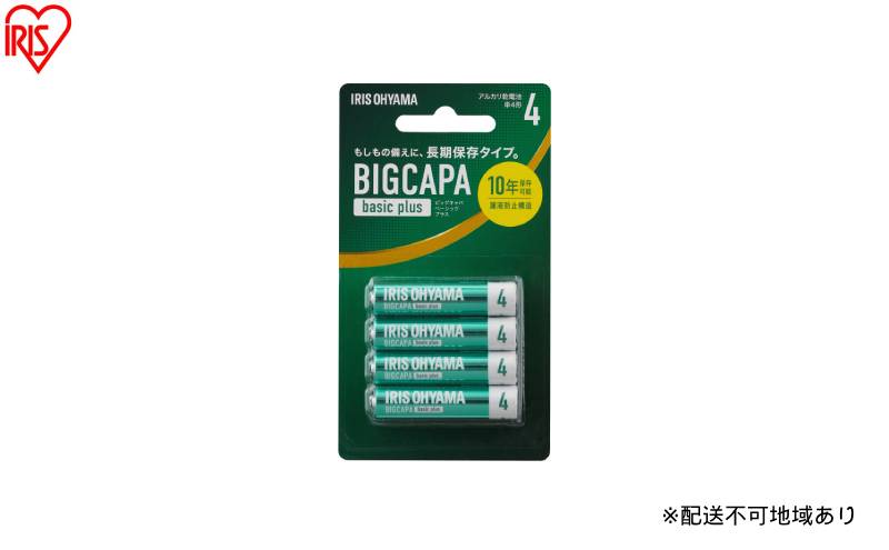 【4本×12パック】BIGCAPA basic plus アルカリ乾電池 単4形 4本パック LR03Bbp/4B 乾電池 単4 アルカリ 4本パック アイリスオーヤマ BIGCAPA basic＋単4形アルカリ乾電池4本パック アルカリ乾電池 アルカリ電池 乾電池4本パック 単4形 単四 単四形