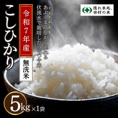 ふるさと納税 田村市 【 令和7年産 】 無洗米 田村市産 コシヒカリ 精米 5kg
