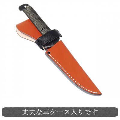 ふるさと納税 香美市 【土佐打刃物】アウトドアナイフ 黒打ち仕上げ ロープ巻き 刃渡り10cm |  | 03