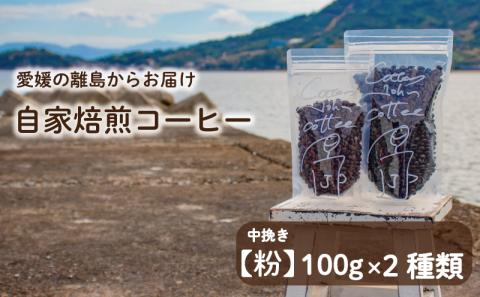 【中挽き】100g×2種類 おまかせ 自家焙煎コーヒー 選べる 自家焙煎 珈琲 コーヒー 愛媛県 松山市