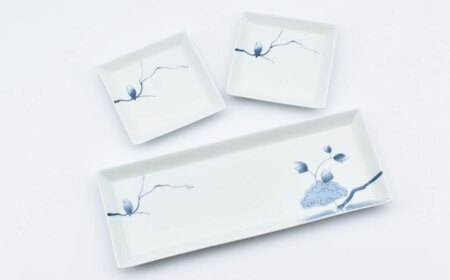 【ロマ佐賀】【有田焼】藍伊万里プレート3点セット / 焼物 皿 焼き物 / 株式会社まるぶん [41APCD065]