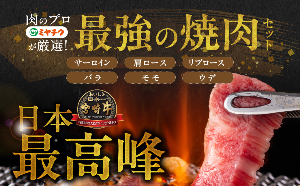 宮崎牛6種盛り肉箱焼肉食べ比べ600g_AC-N201