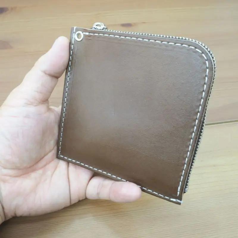 財布 プチウォレット【ダークブラウン】 革 ( 縦約11cm × 横約11cm × 厚さ約1.0cm )【lfco0004-6】