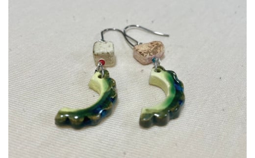ゴーヤーのピアスorイヤリング 2連(ハーフ)｜ピアス イヤリング アクセサリー ゴーヤー セット 沖縄 沖縄県 豊見城市 送料無料(DD014)